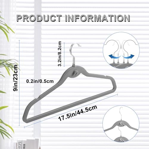Multi-Color Velvet Hangers 50 Pack with Cascading Hooks, Non-Slip Black, Pink, White, Grey, and Purple Velvet Hangers for Clothes, Suits, and Coats