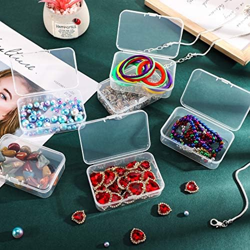 Jetec 6 Pieces Small Clear Plastic Storage Box, 3.3 x 2.1 x 1 Inch