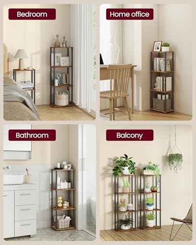 VASAGLE 4-Tier Shelf, Storage Shelves, Bookcase with Shelves, Living Room