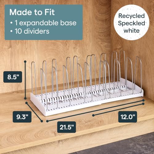 YouCopia StoreMore Expandable Cookware Rack with Tall Steel Wires, 12.5"-21.5" Wide Adjustable Pan Organizer for Kitchen