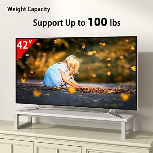 YAOHUOO Dual Monitor Stand Riser, 39Inch Large Monitor Stands for 2 Monitors, Computer Monitor Stand, Wooden Desktop Ora