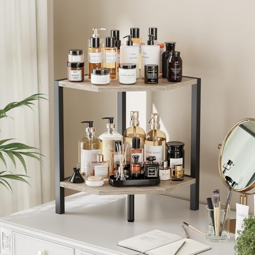 Creso hom Corner Shelf Stand, 2 Tier Industrial Corner Bookshelf