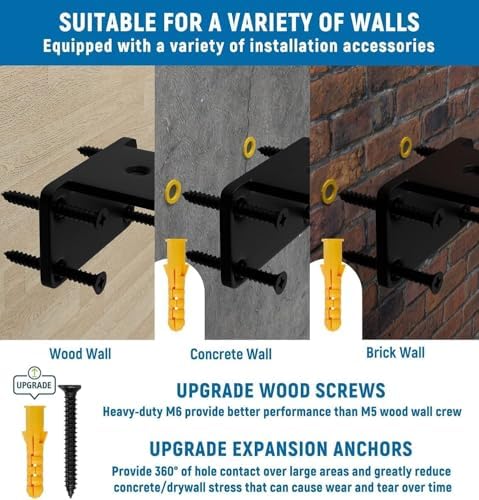 LEOPO 12 inch 12 Pack Floating Shelf Brackets, 1/5" Thick Hidden L Bracket