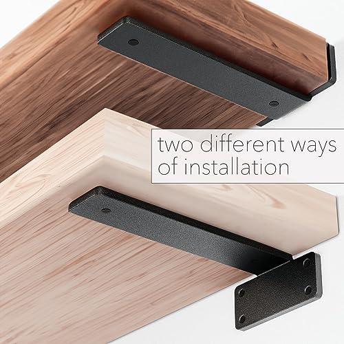 8 Pack Shelf Brackets 6 Inch Floating Shelf Bracket 1/5 inch Thick Heavy Duty Hidden Shelf Brackets Iron Metal Brackets 