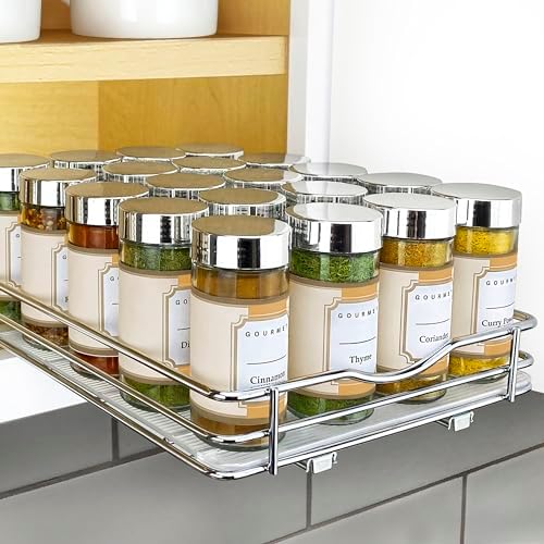 LYNK PROFESSIONAL® Pull Out Spice Organization for Cabinets - 8-3/8 inch Wide – Spice Rack for Inside Cabinets, Slide Ou