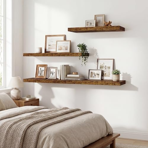 Floating Shelves for Wall,40 Inch Long Floating Shelves Set of 2,9.3" Deep Floating Shelf for Home Decor,Wall Mounted Bo