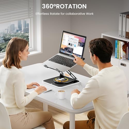 360°Rotating Laptop Stand with RGB Lights, Fits 10-16"Laptops MacBooks
