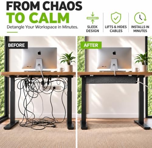 Perfect POSTURE Mesh Cable Management Tray Under Desk Cord Organizer - 38"
