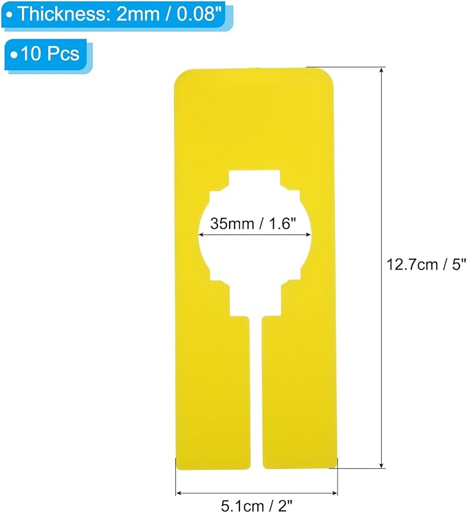 PATIKIL Clothes Dividers for Hanging Clothes, 10 Pack Rectangle Closet Clothing Rack Size Dividers Blank Labels Sorting Rectangular Separator for Closet, Yellow