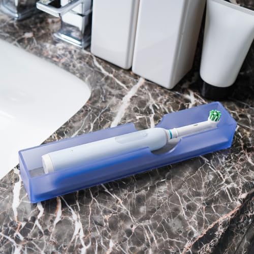 Acrylic Electric Toothbrush Holder with Diatomite Drying Stone (Blue)
