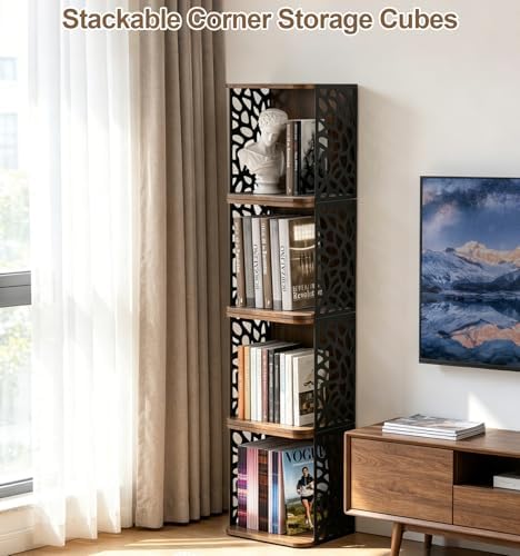 Small Bookcase, Small Bookshelf for Small Spaces Cube Organizer Storage