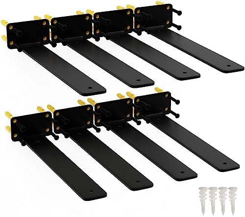 12 Inch Shelf Brackets, 8 Pack Floating Shelf Bracket, 1/5" Thick