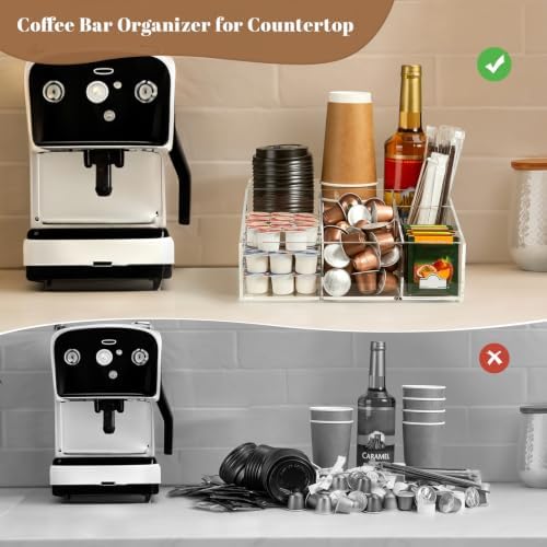 BEYGORM Acrylic Coffee Bar Station Organizer for Countertop