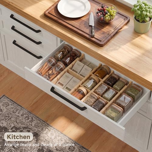 Bamboo Drawer Dividers, Expandable Kitchen Drawer Organizer