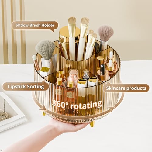 fanado 360° Rotate Makeup Brush Holder Organizer, Makeup Organizers Countertop, Makeup organization and Skincare Storage