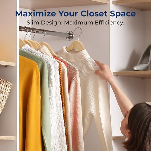 SereneLife 80-Piece Solid Wooden Hangers Set for Clothes – Heavy Duty Suit Coat Pant Dress Hangers with Chrome 360-Degree Swivel Hook and Notches Design for Organized Closets Natural Color