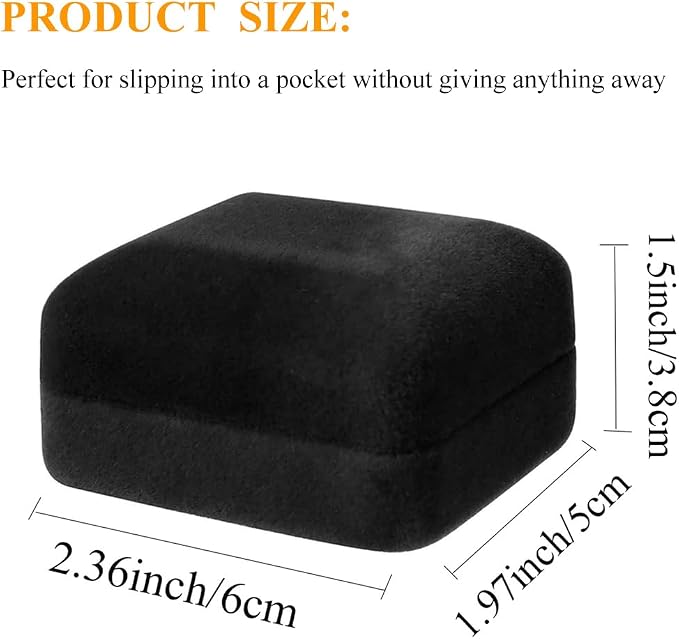 Velvet Ring Box with LED Light Jewelry Display Gift Box for Proposal,Engagement, Wedding