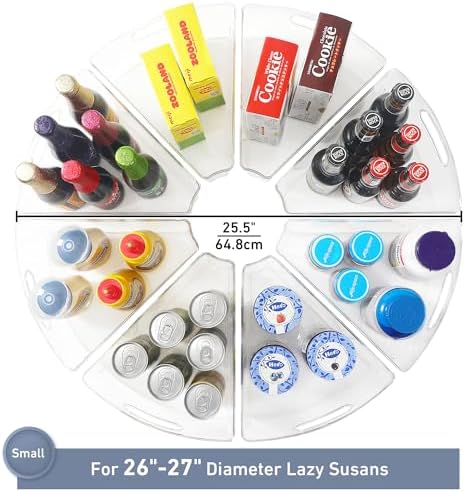 Leeden Lazy Susan Cabinet Organizer, 1/8 Wedge Bins for 26in, 8 Pack