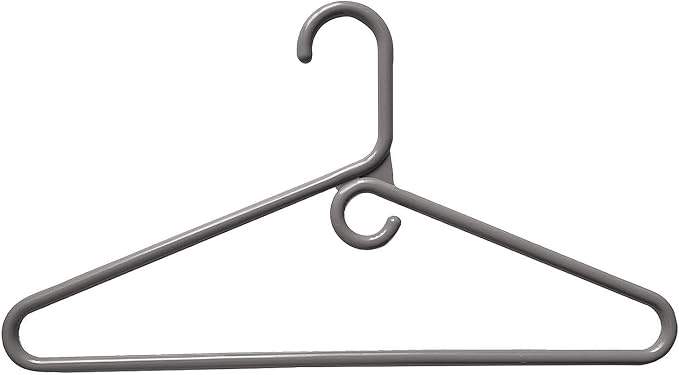 Clothes Hangers 10 Pack Plastic - Heavy Duty Space Saving Coat, Velvet Hangers, Pant Hangers for Closet Organization - Durable Non-Slip, Grey Wardrobe Essentials Bulk Storage