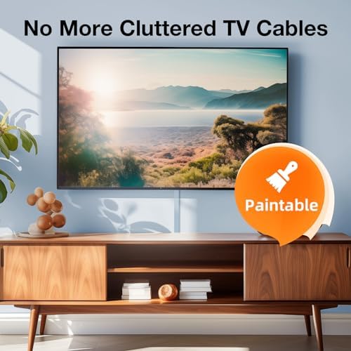Delamu Cord Hider, 56.7in Cord Covers for 2-3 Wires on Wall, Paintable Cable Hider Wire Covers for Cords, Self-Adhesive 