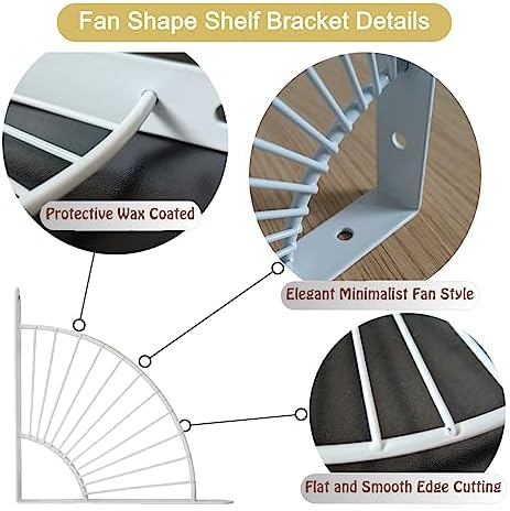 Decorative Shelf Brackets, Brass Metal Shelves Brackets, Wall Decor, Modern Shelving Bracket for DIY Floating Shelves, W
