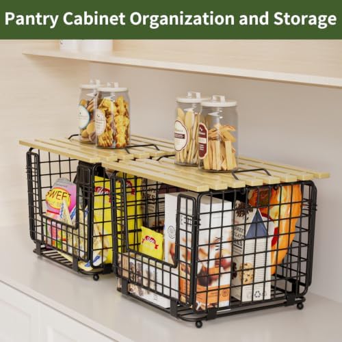 2 Pack Stackable Potato Onion Bins, Pantry Organizers and Storage