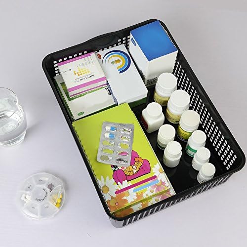 Obstnny Paper Organizer Basket, Plastic File Baskets, Colorful (6 Packs)