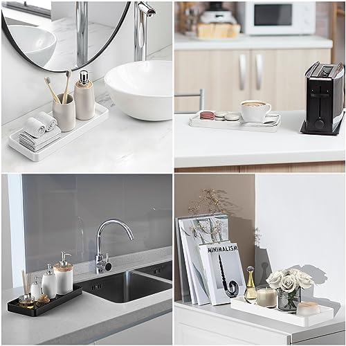 Gurygo 2 Pack 12" Countertop and Vanity Tray - Kitchen Tray for Soap Bottles - Rectangular Vanity Tray for Bathroom - Va