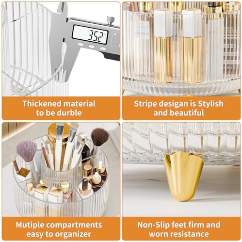 fanado 360° Rotate Makeup Brush Holder Organizer, Makeup Organizers Countertop, Makeup organization and Skincare Storage