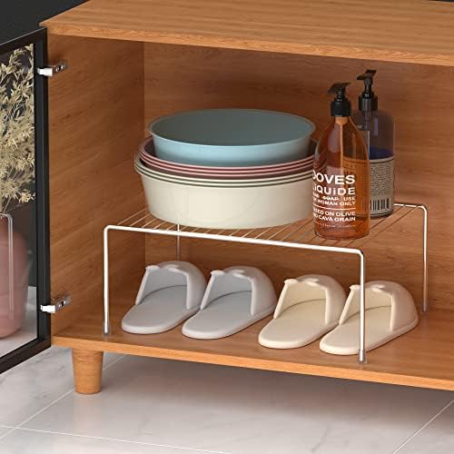 iPEGTOP Kitchen Cabinet Storage Shelf Rack, Set of 2 Large (15.7 x 9.4 Inch) Rustproof Metal Wire Shelves Spice Shelf Ra