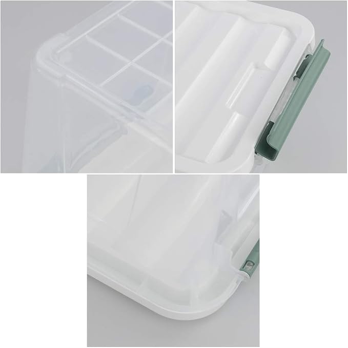 Gloreen 20 Quart Clear Storage Bins with Lid and Handle, Multipurpose Stackable Plastic Storage Latches Box/Containers,set of 4