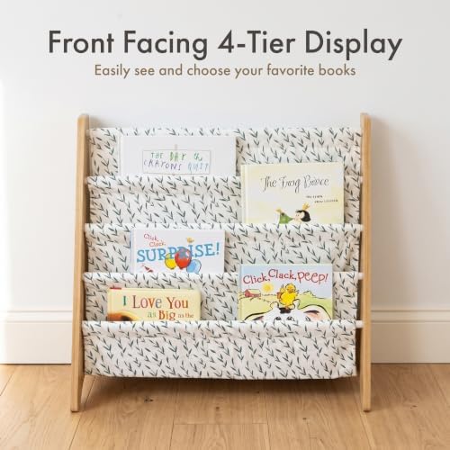 Humble Crew Kids Bookshelf, Montessori Front Facing Toddler Bookcase 4 Tier
