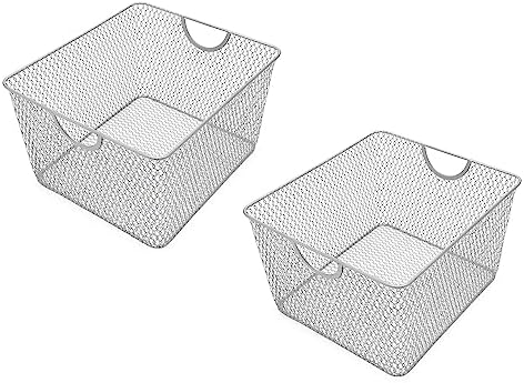 YBM Home Kitchen Pantry Organizer Wire Basket for Shelves, Cabinets, Pantry, Countertop, Mesh Open Storage Bin Metal Bas