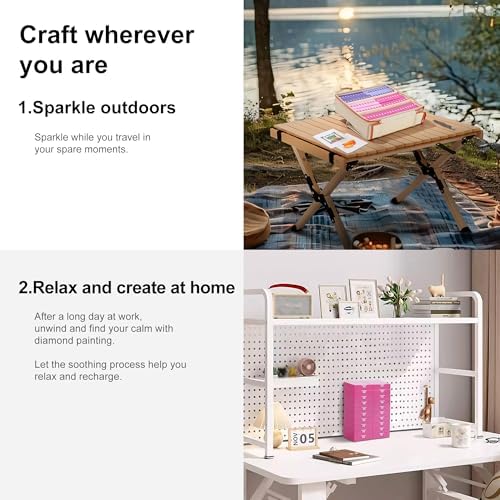 CATEARED 2-in-1 Diamond Art Storage Containers,Anti-static Diamond Art Trays With Lids Diamond Art Accessories, 2-in-1 S