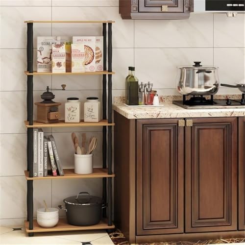 Furinno TURN-S-TUBE Storage Shelves, 5-Tier Book Shelf, Corner Shelf, Toolless Open Shelves, Classic Tubes, for Organiza