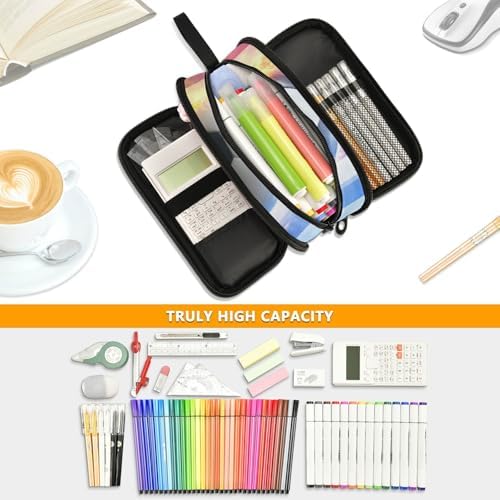 Wfrish Large Pencil Case,Soccer Ball Big Capacity Pencil Pouch 3 Compartments,Football Zipper Pencil Box, Back to School Supplies for Teen Girls Boy Student College Adults,Travel Essentials Black
