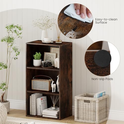 GIANTEX 3 Shelf Bookcase, Book Shelves Cube Storage Organizer, Open Storage Cabinet Multi-Functional Home Office Bedroom