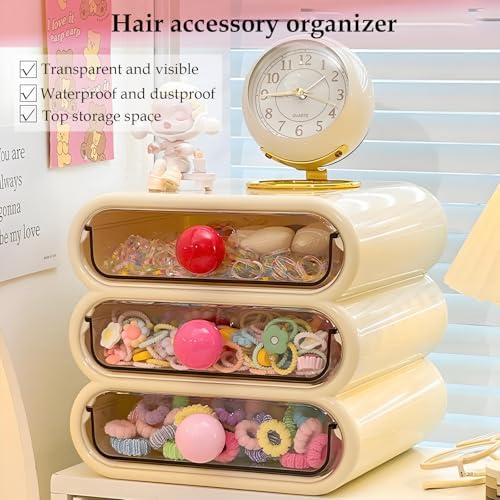 3-Tier Makeup Organizer with Clear Drawers for Vanity Desk