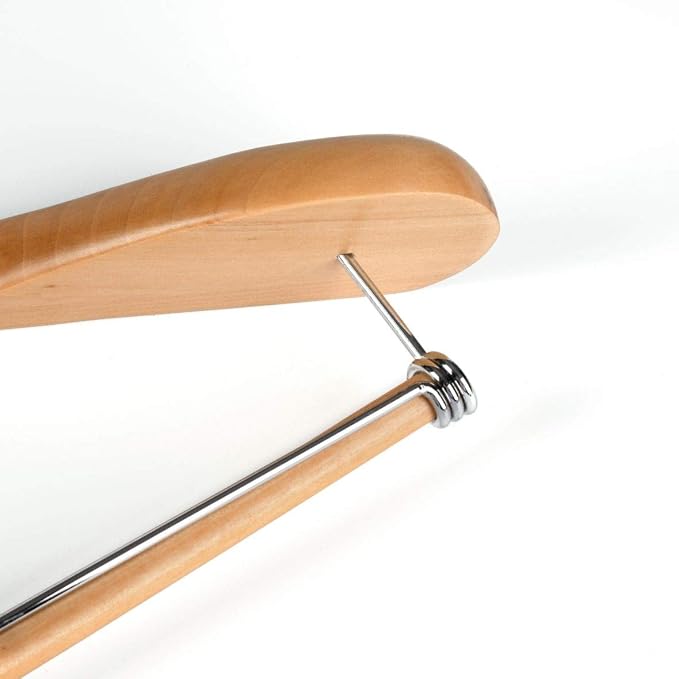 Quality Luxury Wooden Suit Hangers Wide Wood Hanger for Coats and Pants Retro Finish (18, Natural Finish)