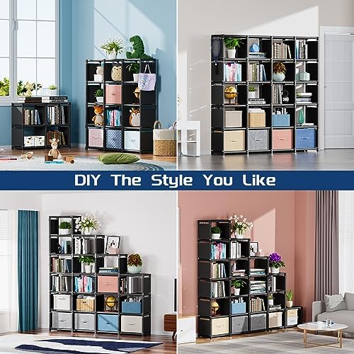 Mavivegue Book Shelf Cube Storage Organizer 20 Cubes DIY Metal Bookshelf