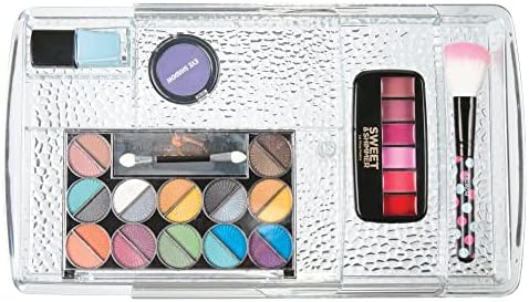 mDesign Expandable Makeup Organizer for Bathroom Drawers, Vanities, Countertops: Organize Makeup Brushes, Eyeshadow Pale