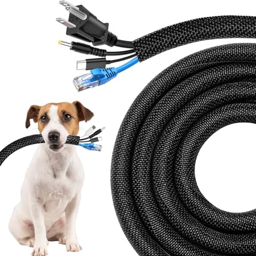 Secbolt Cord Protectors from Pets No Chew, 10FT - 3/4 Inch, Black