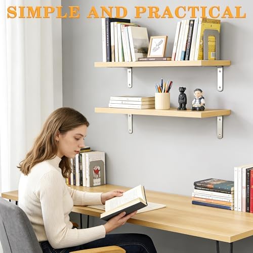 Alise Brushed Floating Shelf Bracket,5x3 Inch L Brackets for Shelves,4 Pcs