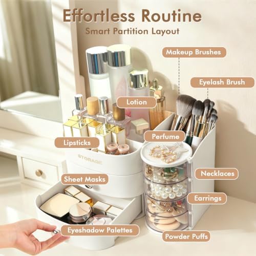 XIAPIA Makeup Organizer Countertop, Make Up Organizer for Vanity