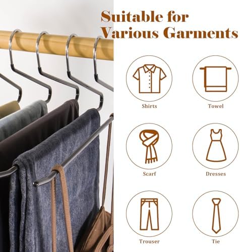 Pants Hangers,50-Pack Clothes Hangers, Non-Slip Open-Ended Pant Hanger,White Metal Hangers Design for Jeans,Slacks,Scarf (Black)
