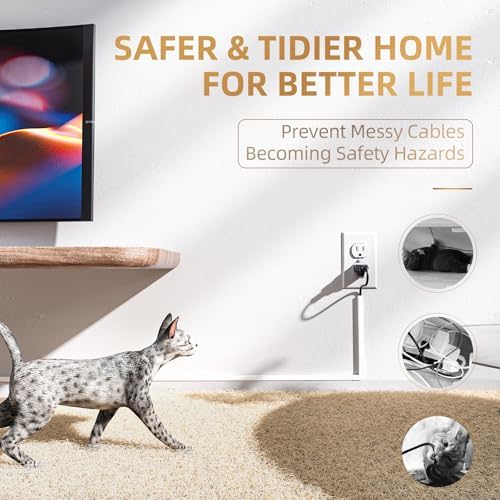 Delamu Cord Hider, Cord Covers for Wires on Wall, One-Cord Cable Hider, Self-Adhesive Wire Hiders Wire Covers for TV Cor
