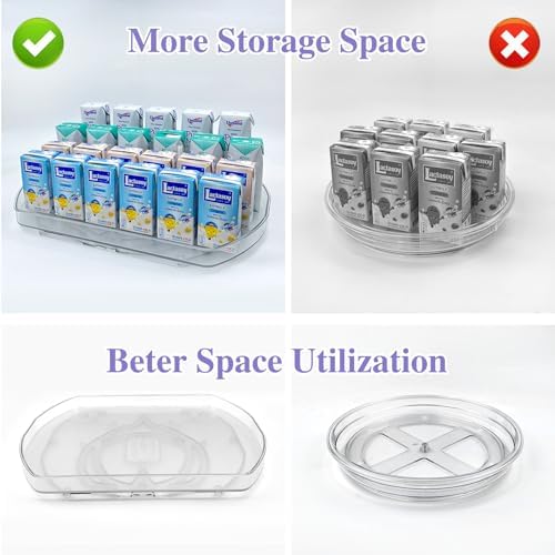 Incostar 360° Rotating Lazy Susan Turntable - Multifunctional Rectangular Organizer for Refrigerator, Cabinet, Pantry, a