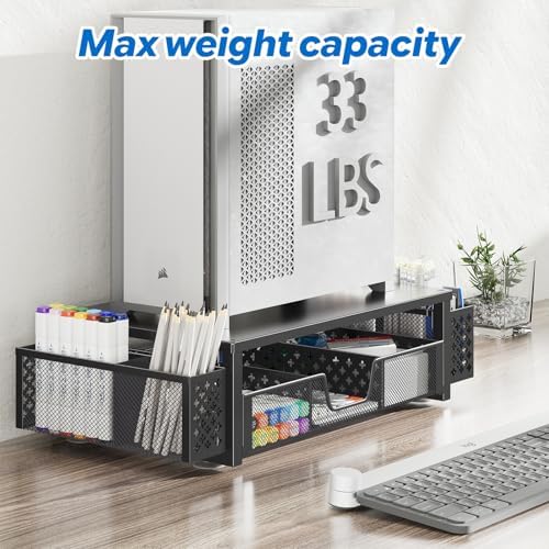 Simple Trending Monitor Stand Riser, Desk Organizer and Accessories, Black