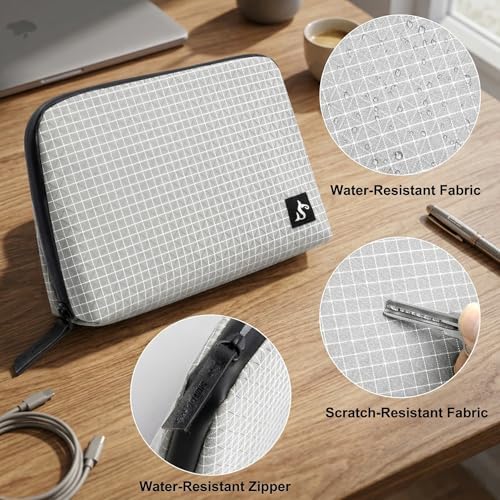 simtoper Electronic Organizer Travel Case – Waterproof Cable Bag for Cord, Charger, Hard Disk, Power Bank – Small Tech S
