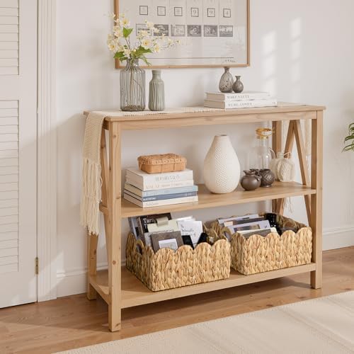 StorageWorks Wicker Baskets for Nursery, Water Hyacinth Scalloped Baskets